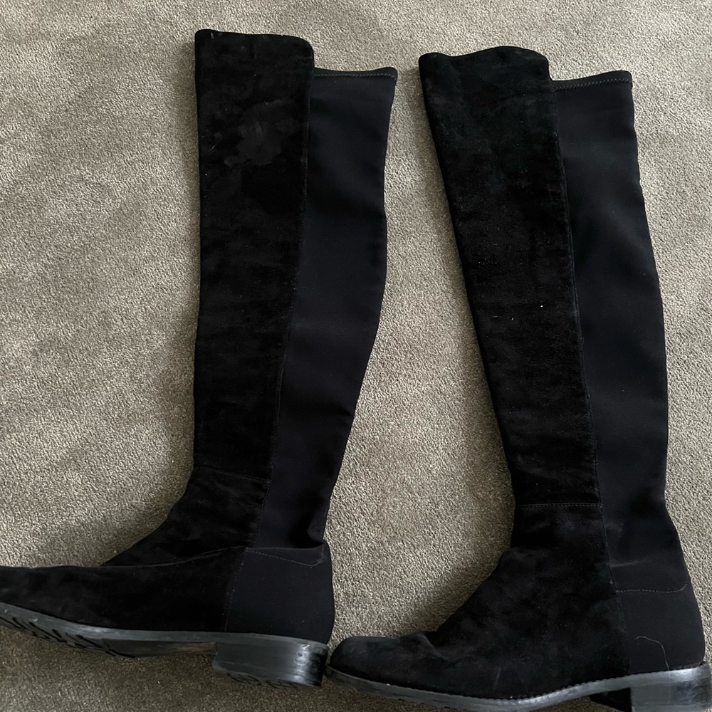 Black Suede Stuart Weitzman Over the Knee Boot